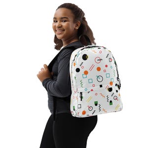 Sac à dos de style Memphis, cartable coloré, cadeau sac à dos géométrique pour enfants, cadeaux enfants, sac à dos à motif graphique moderne, sac à dos cool
