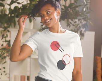 Geometrisk grafisk t-shirt: Modern cirkeldesign