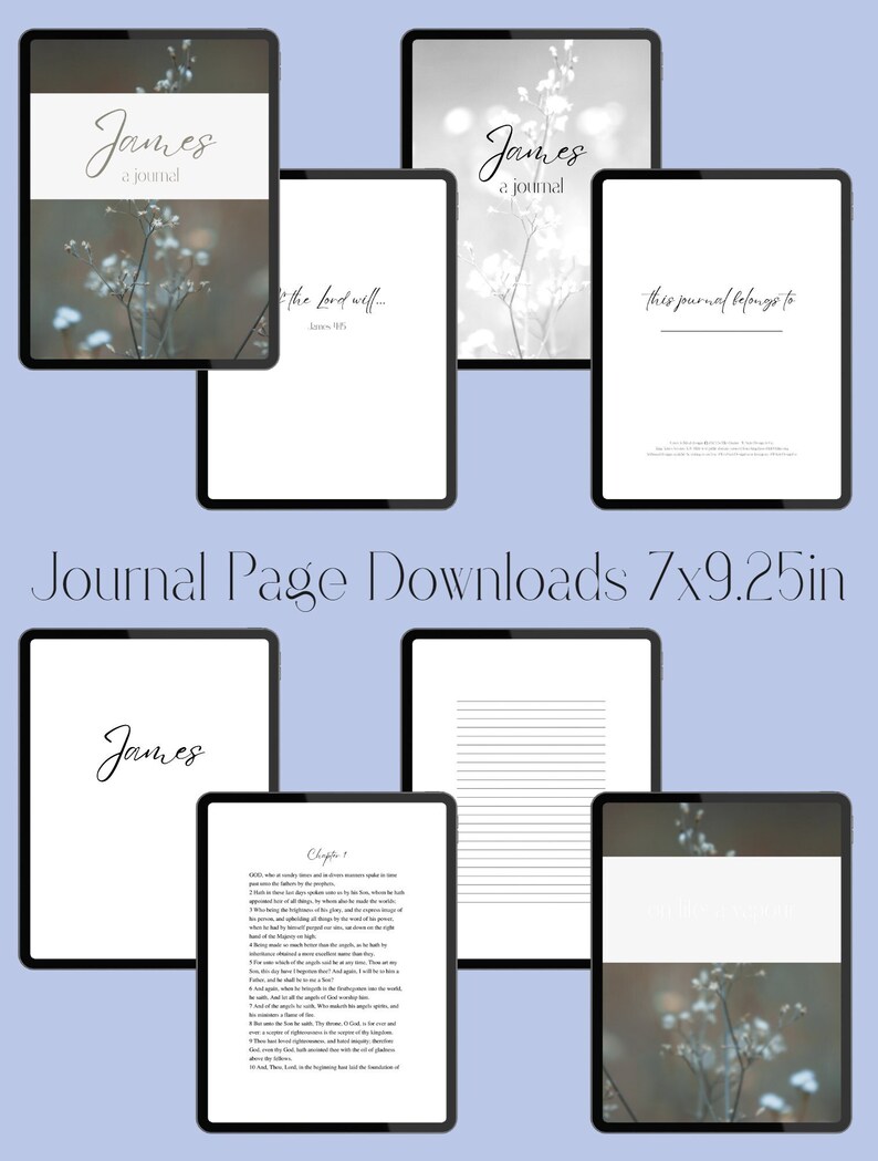 James Journaling Bible Scripture Journal Notebook Printable Etsy