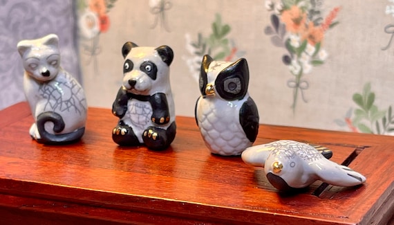 Lot Animaux Miniatures En Poterie émaillée – Terre Cuite Brillante, 2.5 à 5 Cm