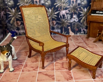 1:12 Historical 1850s Dollhouse   Colonial Indian Tea Chair Ottoman