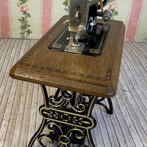 Fantastic Find Vintage Miniature Replica German Made Boho Hennig Working Treadle Sewing Machine Collectible Great Holiday Birthday Gift image 5