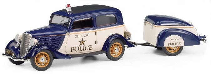 自動車 Franklin Mint 1933 Ford Police Car 1/24 1:24 Franklin Mint 1933 Ford Deluxe 2 Door Chicago Police