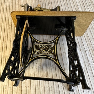 Fantastic Find Vintage Miniature Replica German Made Boho Hennig Working Treadle Sewing Machine Collectible Great Holiday Birthday Gift image 3