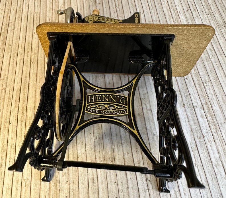 Fantastic Find Vintage Miniature Replica German Made Boho Hennig Working Treadle Sewing Machine Collectible Great Holiday Birthday Gift image 3