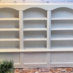 New Miniature Dollhouse Decor Replica  Bookcase Display Cabinet Storage Wall Unit White Wood Collectible Hobby Holiday Birthday Gift Giving