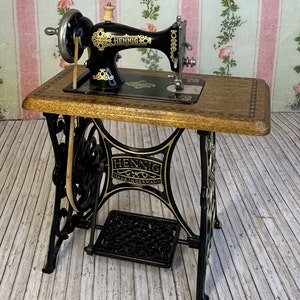 Fantastic Find Vintage Miniature Replica German Made Boho Hennig Working Treadle Sewing Machine Collectible Great Holiday Birthday Gift image 4