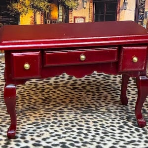 1:12 Miniature  Queen Anne Mahogany Writing Desk