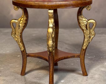 1:12 Limited Edition  Dollhouse Scale Yiyuan Artware Walnut French Empire Gueridon Side Table
