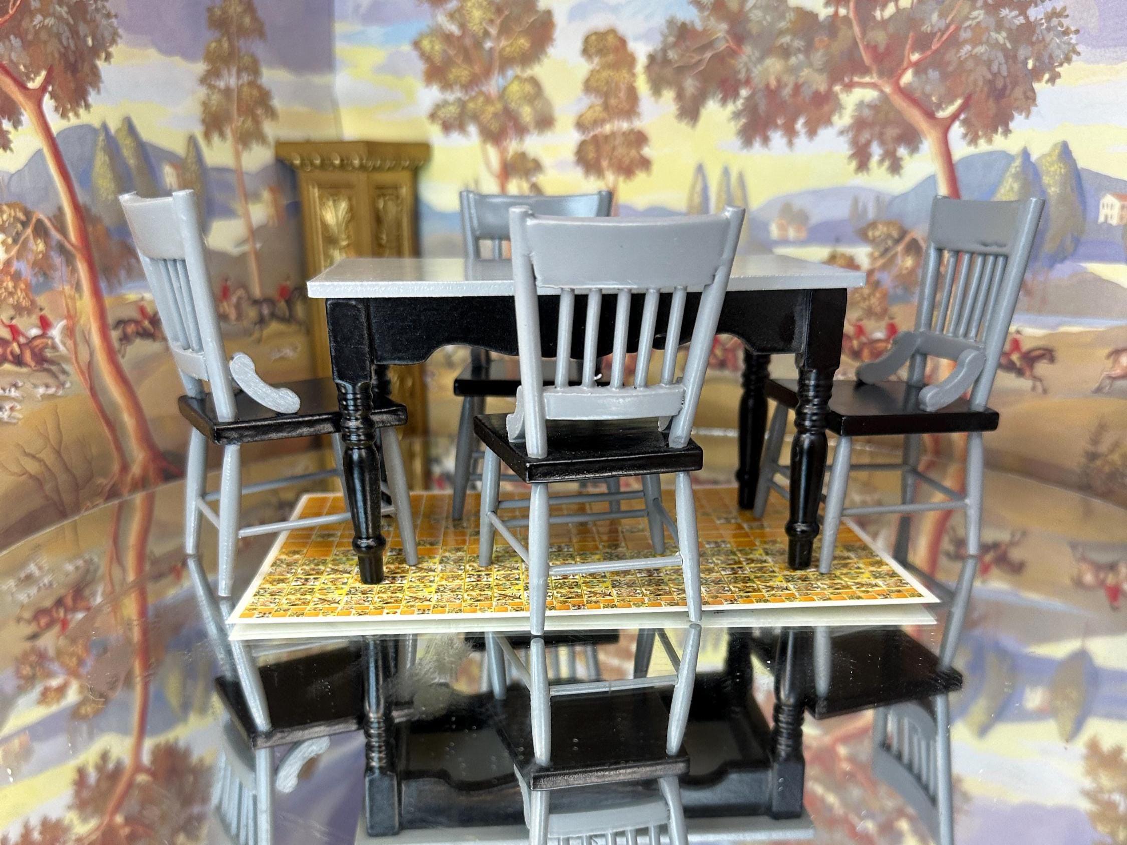 Buy Aztec Imports, Inc. Dollhouse Miniature Wing Chair W/Ottoman, Flat...