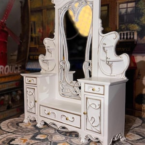 1:12 JBM Schminktisch weiß mit Spiegel