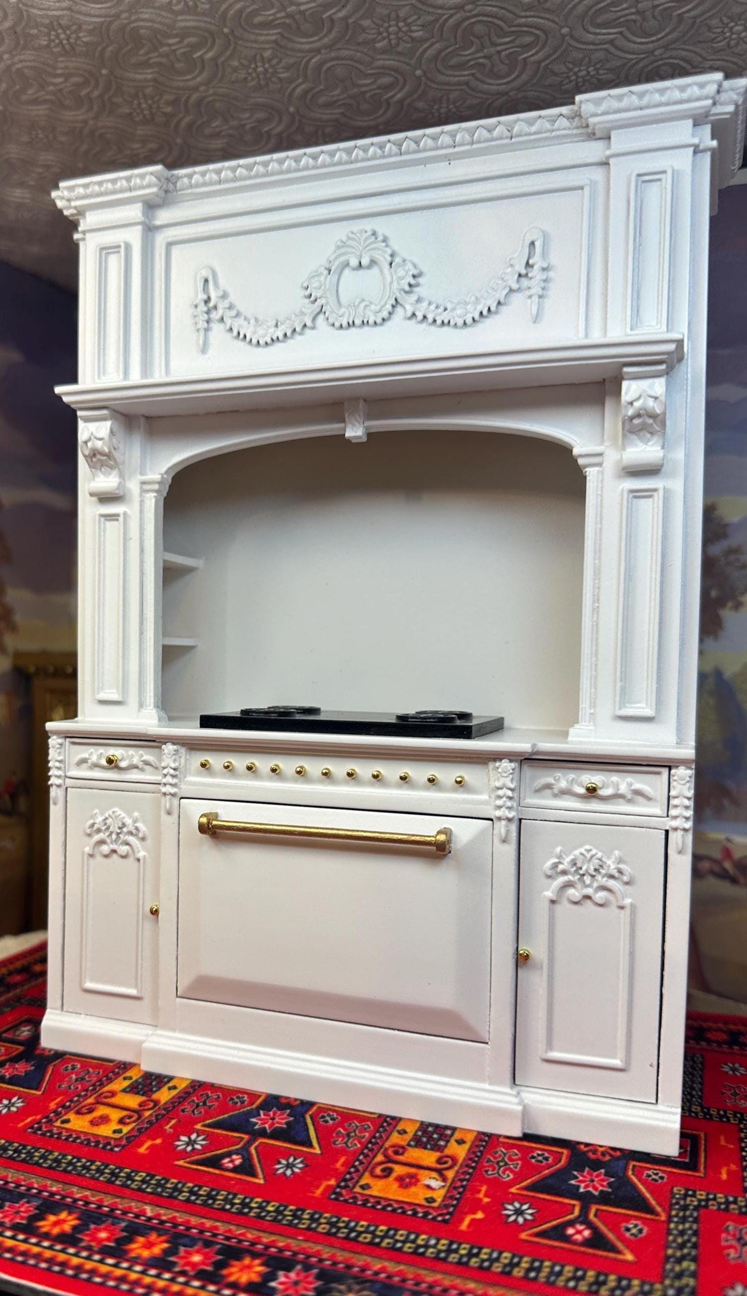 1:12 Pitt Wang Design Dollhouse European Cooker With White