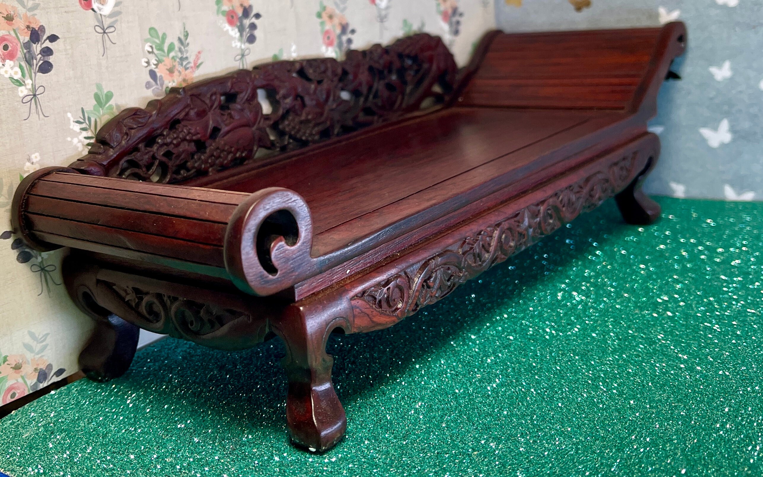 Miniature Chinese Ming 14th to 17th Century Model Furniture Rosewood Imperial Bed Chaise or Modern Daybed 10.6 X 4.25 X 3.5 Etsy