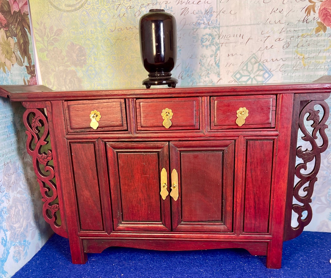 Stunning Miniature Chinese Ming Era Sideboard or Alter Rosewood Warped