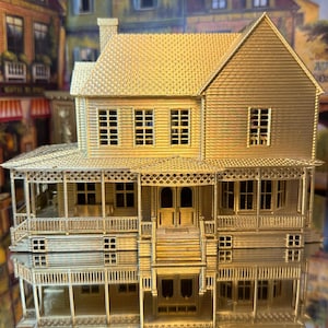 Schöne HO Maßstab 1:87 Victorian Gold Lockenwickler Lorelai Haus Herrenhaus Puppenhaus Hinged 12 Zimmer Möbel 20,5 x 13,5 x 15 cm Hobby Art