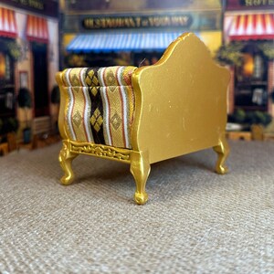 Miniature Dollhouse Decor Replica Louis XV Rococo Armchair Shadow Golds Black Wood 18th Century Collectible Holiday Birthday Gift Hobby image 7