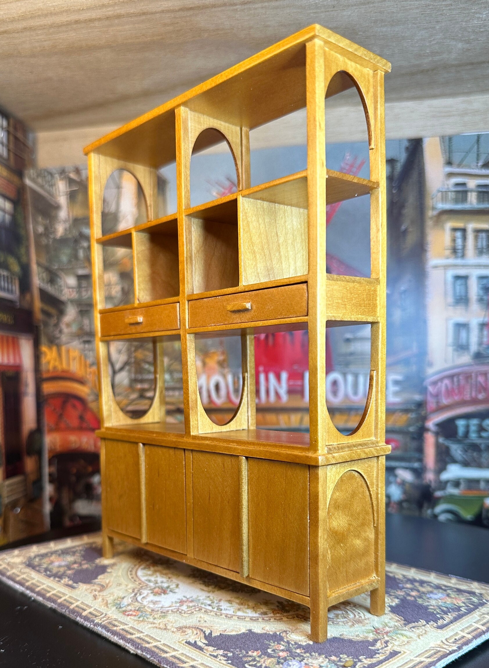 JBM Miniature Dollhouse Decor Replica Art Deco 1920s France Oak