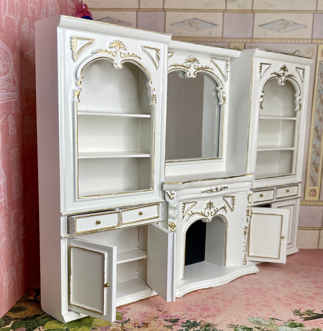 19th Century French Rococo Wall Unit Fireplace With Large Mirror - Etsy