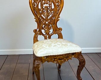 1:12 Pitt Wang Exclusives 19th Century  French Rococo Walnut Side Chair