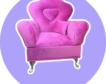 1:16 Miniature Pink Upholstered Chair Jewelry Box