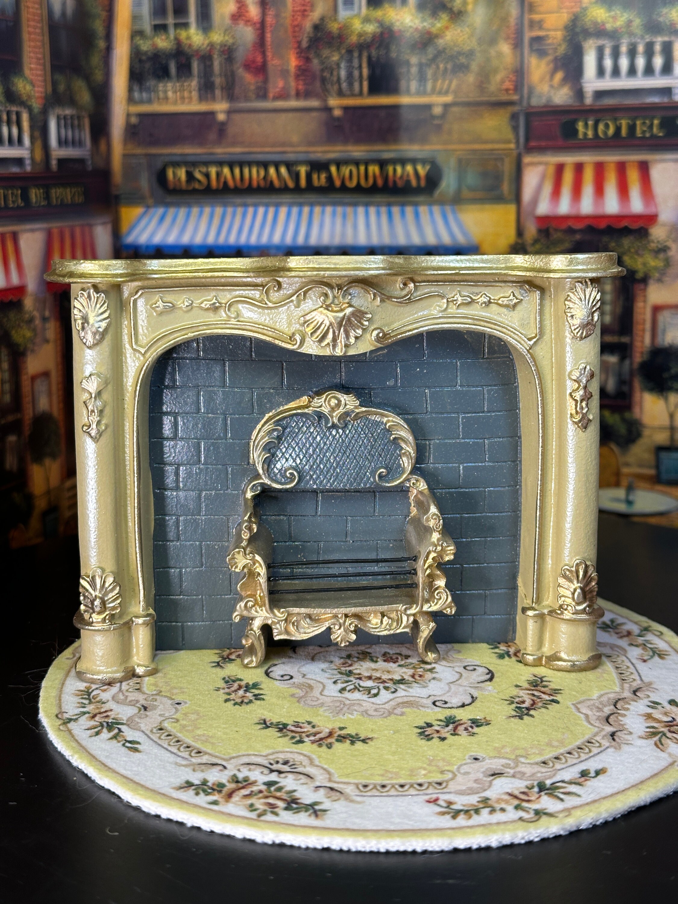 Vintage Retired Miniature Dollhouse Decor Replica Reutter Porcelain Faux Marble Fireplace Cream Gold Gray German Made Collectible Hobby Art Etsy Canada