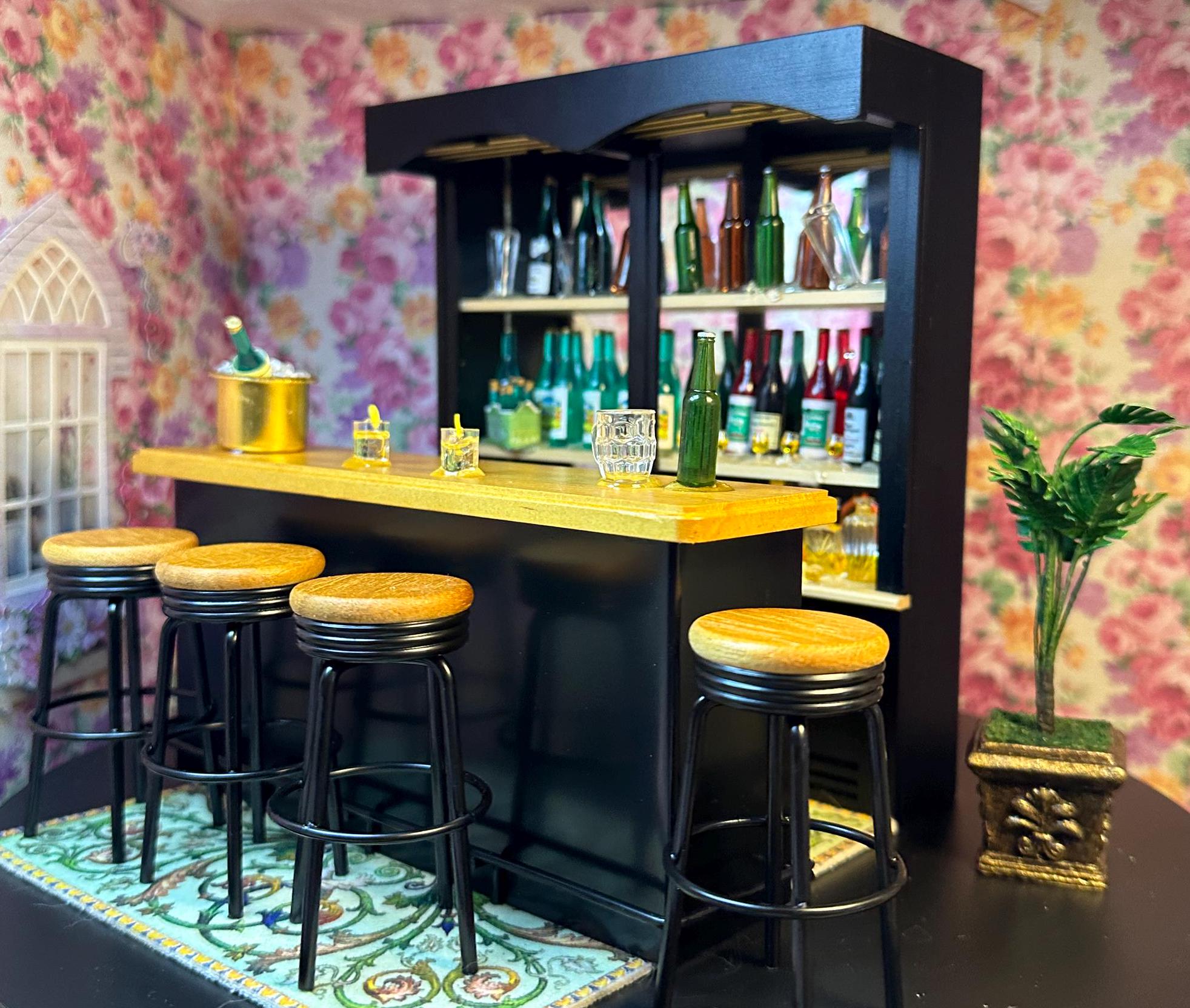 Bar Counter Miniature Dollhouse Bar Dollhouse Miniature 1:12 Scale
