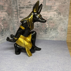 Very Unique Ancient Greed  Anubis  God Wine Rack Holder 7 x 5 x 3 Black God Funerary Rites Protector of Graves Egyptian Man with Dog Head