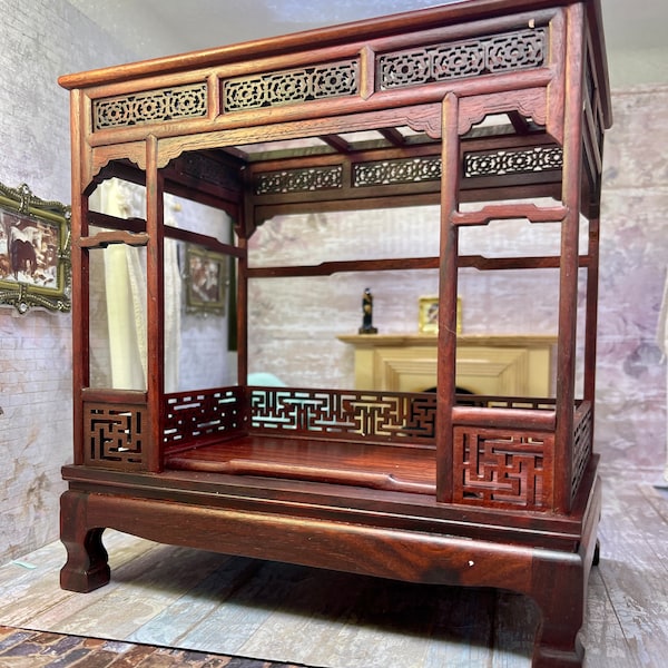 Absolutely Beautiful Chinese Ming Miniature Rosewood Bed