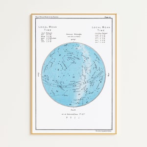 Januar Stern Karte Printable | Digitaler Download | Nachthimmel Druck | Sternenkarte Poster | Himmelsdruck | Vintage Astronomie Print | Sternzeichen