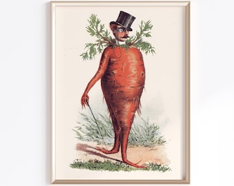 Printable Kitchen Art | Digital Download | Vegetables Poster | Kitchen Wall Decor | Funny Art Print | Botanical Wall Art | Vegetable Prints