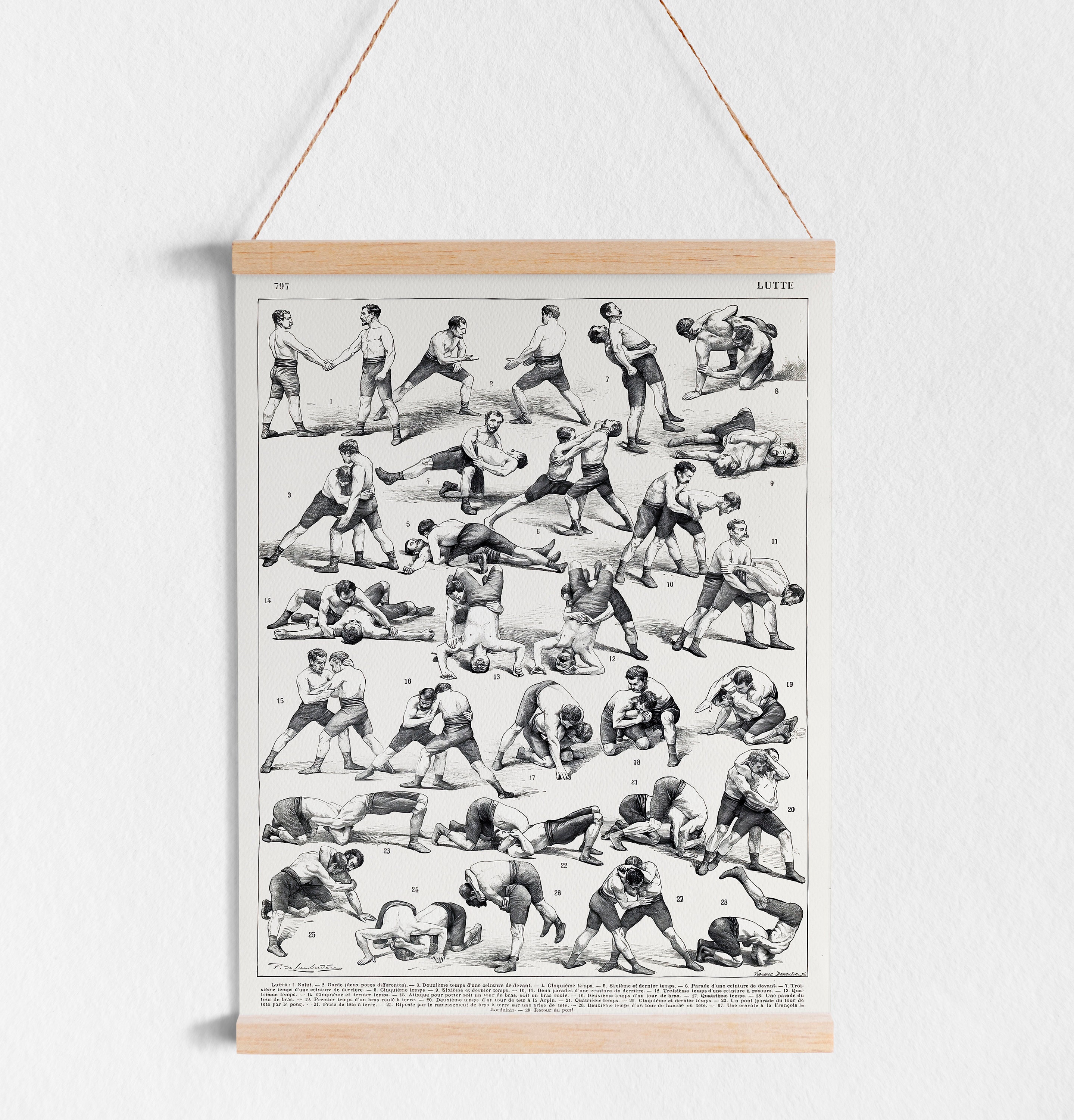 Wrestling Techniques Poster Printable Digital Download Wrestling Wall ...