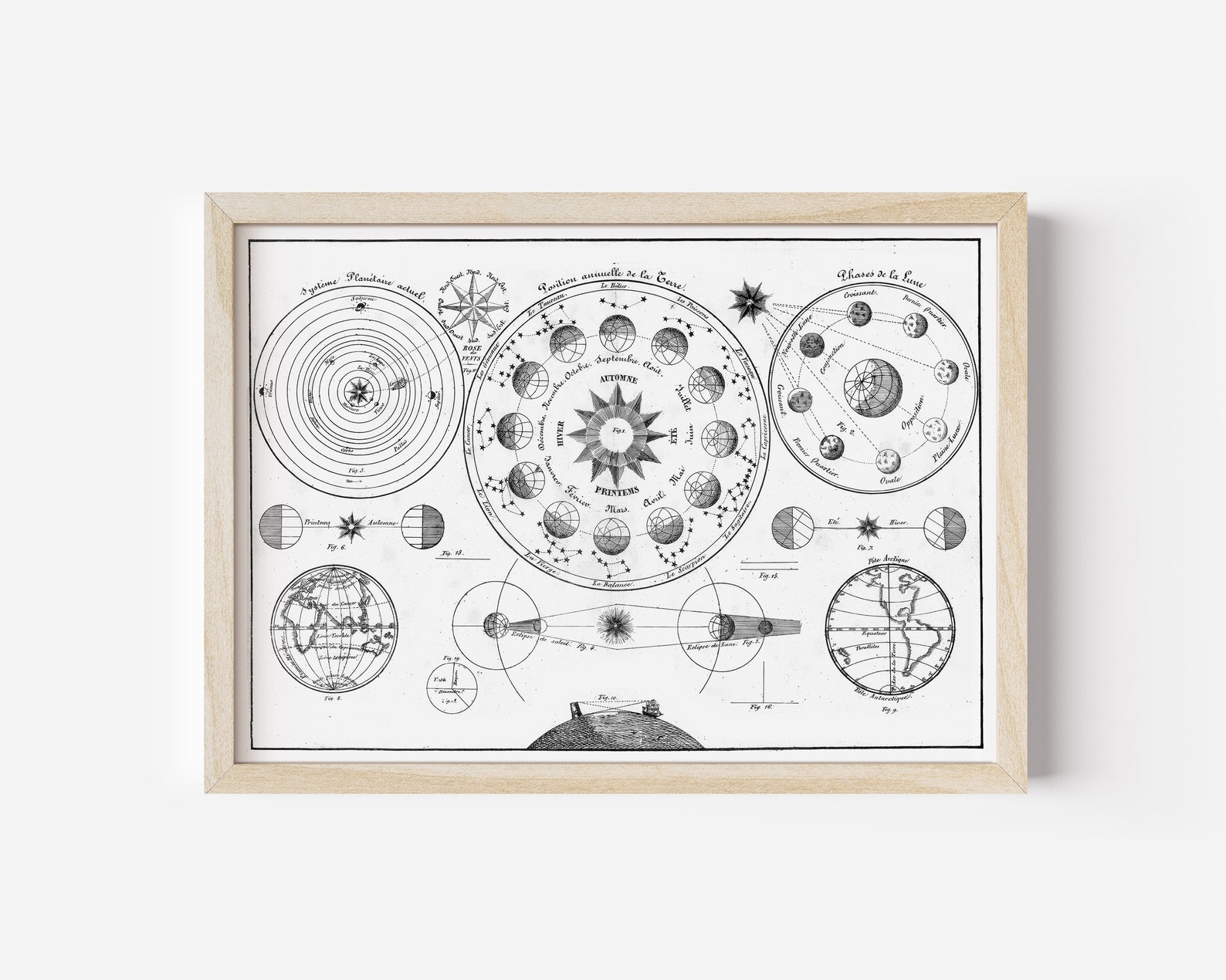 Phases of the Moon Printable Digital Download Moon Phases Print Moon ...