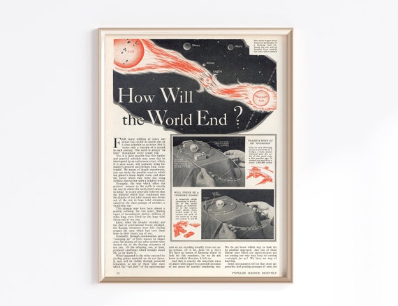 Ameri vintage新品UND SPACE NEWSPAPER PRINT Vintage Astronomy Newspaper Printable | Digital Download