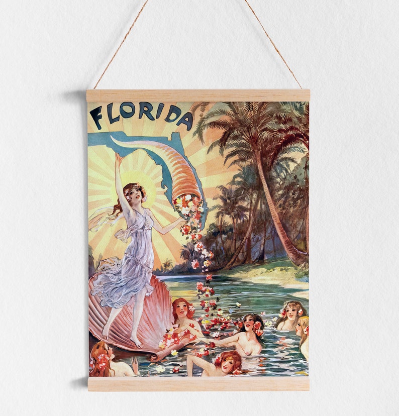 Florida Poster Printable Art Digital Download Florida Wall Art Tropical ...