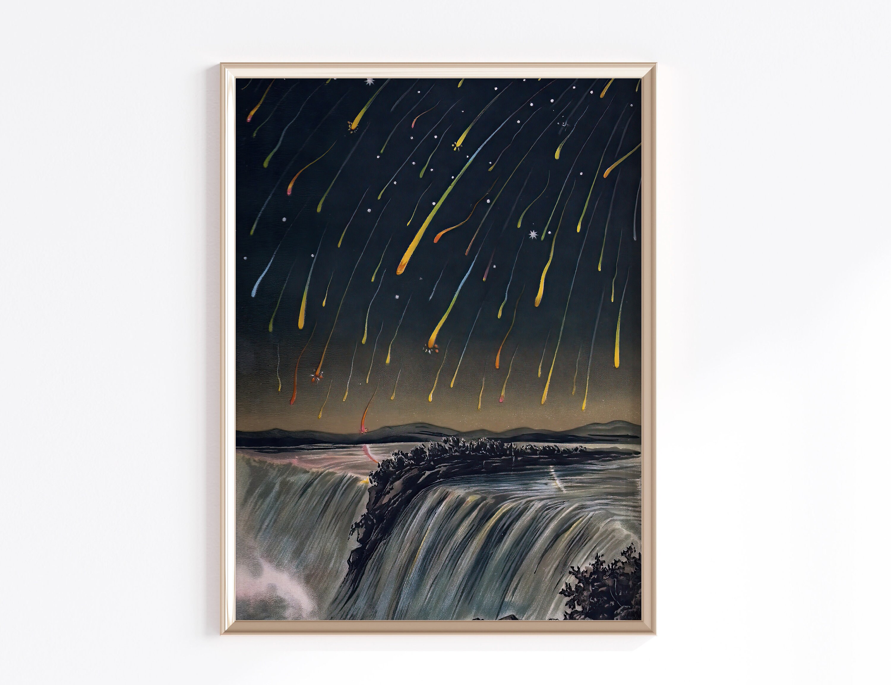 Meteor Shower Art Print Digital Download Astronomy Print Nature 