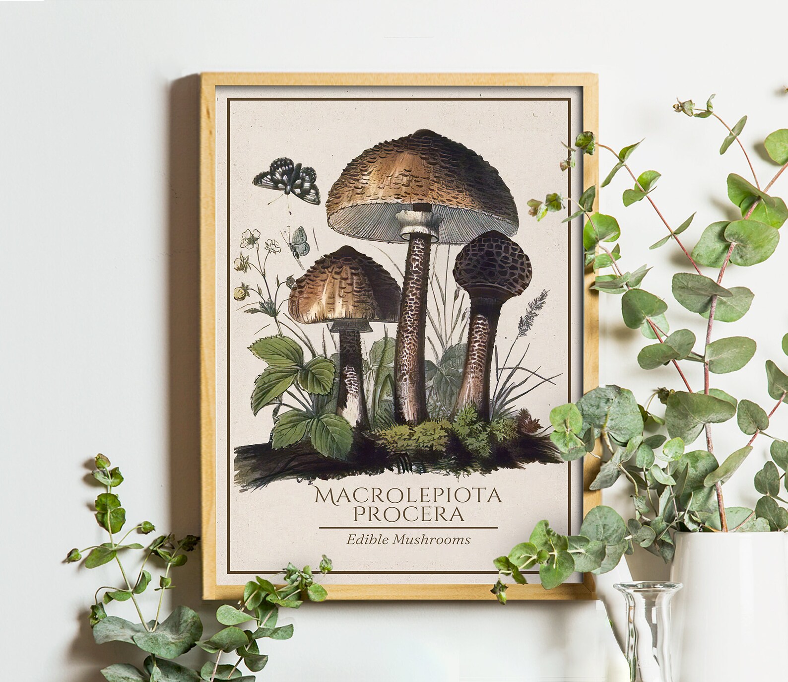 Printable Mushroom Wall Art Digital Download Edible Mushroom Print