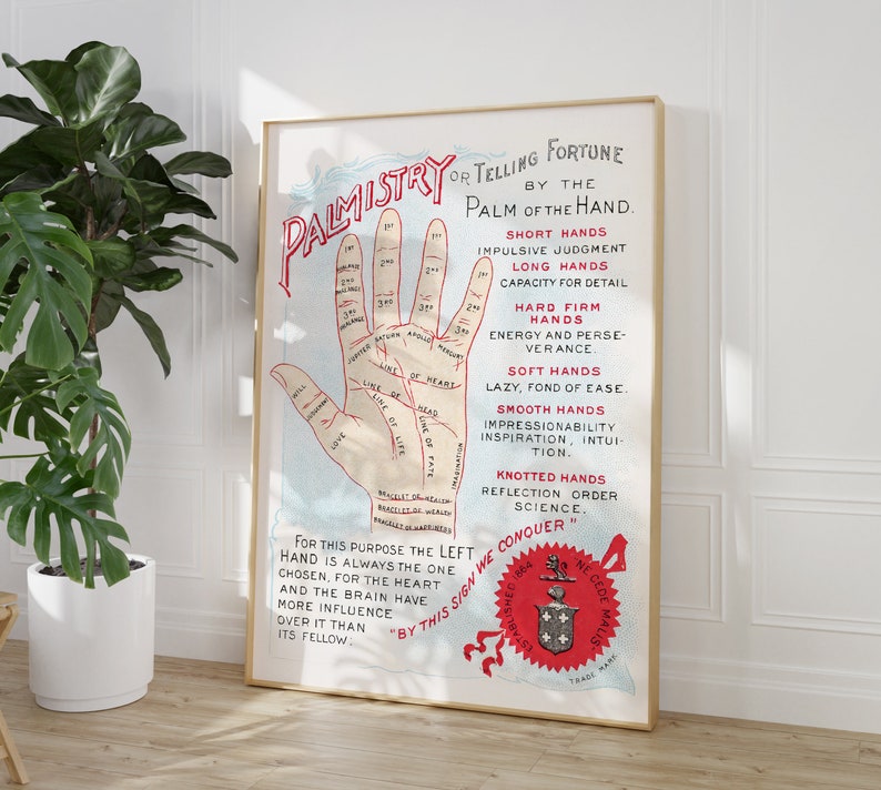 Palmistry Printable Wall Art Digital Download Fortune - Etsy