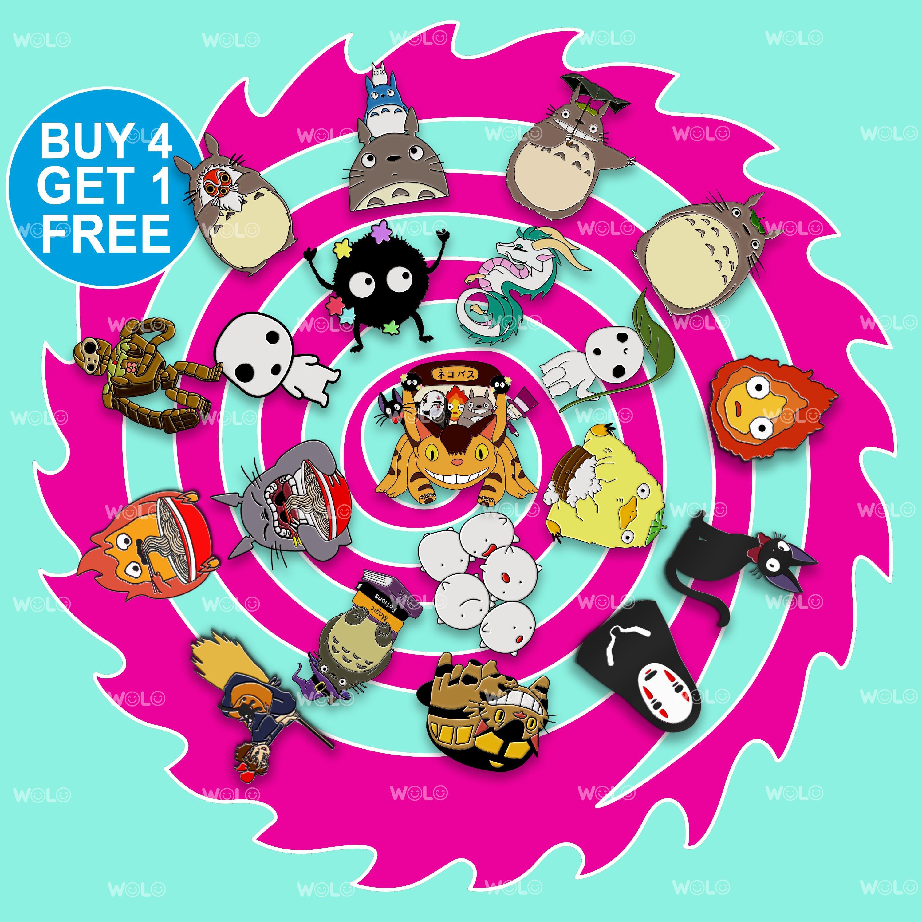 Miyazaki Anime Animal Pin Enamel Pin Set Anime Badge Pins Dragon Enamel Pin Witch Enamel Pin Anime Lapel Pins Cute Bag Pins Anime Gift Set