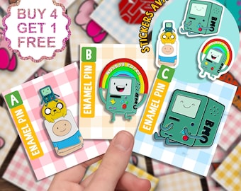 Finn The Human Bmo Kawaii Enamel Pin Gift Set Anime Meme Gift Cute Funny Pins Kawaii Anime Enamel Pin Jacket Enamel Pin Backpack Pin Set
