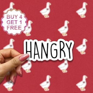 Hangry sticker, citeerstickers, grappig stickerspakket, grappig sarcasmecitaat, inspirerende laptopstickers, esthetische stickerset