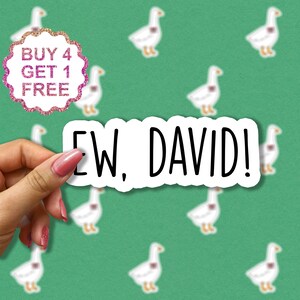 Sticker Ew David, Stickers citation, Lot d'autocollants rigolos, Citation drôle sur le sarcasme, Stickers mini ordinateur portable, Lot d'autocollants esthétiques