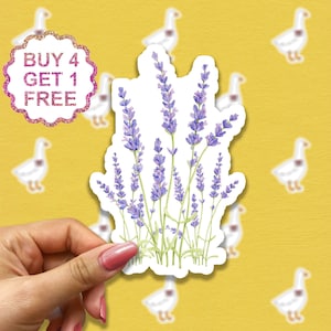 Adesivo de lavanda flores adesivos de flores selvagens adesivos de flor de lavanda presente adesivo pacote portátil conjunto de adesivos estéticos tumbler adesivos