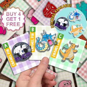 Juego de regalo de pines esmaltados de dragón Lugia, regalo de cumpleaños de anime, pines divertidos y lindos, juego de pines kawaii, pines esmaltados para bolsos, juego de pines esmaltados de dibujos animados, juego de pines de solapa