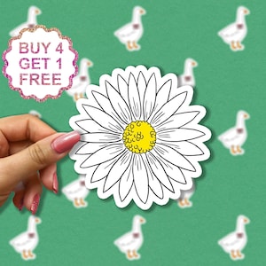 Adesivo de margaridas flores adesivos de flores selvagens adesivos de flores margaridas presentes y2k adesivos para laptop pacote de adesivos estéticos garrafa de água