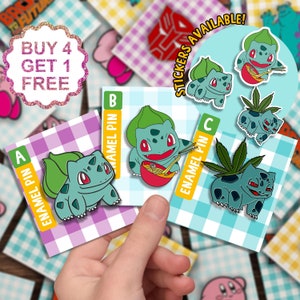 Zestaw upominkowy Bulbasaur Stoner Fantasy Enamel Pin Prezenty z gier RPG Zabawne przypinki ze zwierzętami Kawaii Przypinki z plecaka Torby Przypinki emaliowane Zabawna przypinka z kreskówek