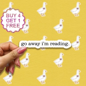 Sticker Go Away, je lis, Stickers de lecture drôles, Stickers de lecture pour ordinateurs portables et autocollants pour bouteilles d'eau, Sticker livres de lecture