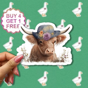 Süßer Highland Kuh Laptop Aufkleber Tier Aufkleber Meme Highland Kühe Geschenk Laptop Sticker Bundle Aesthetic Sticker Pack Tumbler Stickers