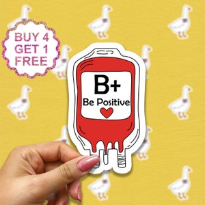 Be Positive Aufkleber, Zitat Aufkleber, lustiges Wortspiel Aufkleber, Blut Aufkleber, Y2K Laptop Aufkleber, Ästhetischer Aufkleber