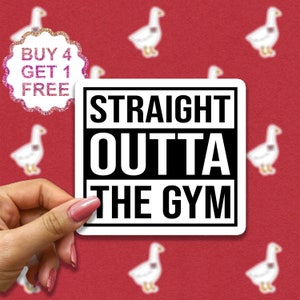 Straight Outta The Gym Sticker, Quote Stickers, Gym Fitness Stickers, Fitness Stickers, Inspirerende Laptopstickers, Esthetische Stickerset