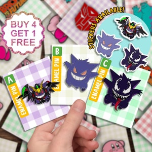 Set de regalo de pins esmaltados de fantasía de Gengar Venom, regalo de meme de anime, set de pins divertidos, pins lindos para bolsos, pins esmaltados para jeans, set de pins esmaltados de anime, pins esmaltados
